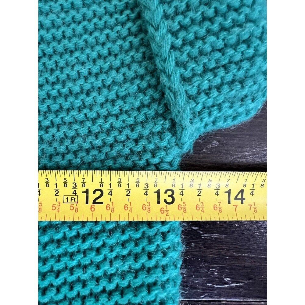 Benetton Girls M (7-8) Green Knit Sweater Dress Tunic Acrylic‎ Wool Cap Sleeve - Picture 5 of 8